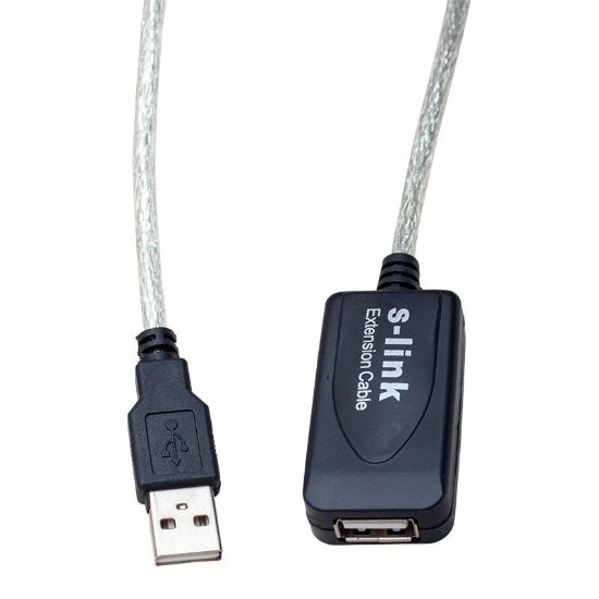 S-LINK SL-350A 5 METRE ŞEFAFF USB 2.0 UZATMA KABLOSU resmi