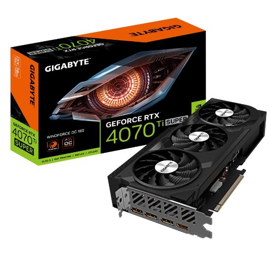 GIGABYTE GV-N407TSWF3OC-16GD RTX4070 Ti SUPER WİNDFORCE 16GB GDDR6X DLSS 3 256BİT  resmi