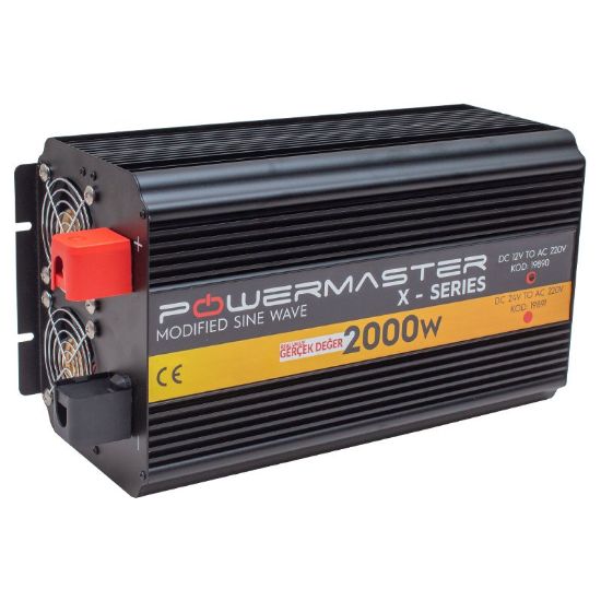 POWERMASTER PWR2000-12 ÇİFT DİJİTAL EKRAN 12 VOLT - 2000 WATT MODIFIED SINUS WAVE INVERTER resmi