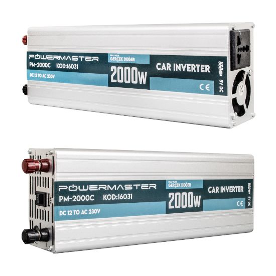 POWERMASTER PM-2000C 12 VOLT - 2000 WATT ŞARJLI INVERTER resmi