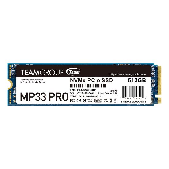 Team MP33 Pro 512GB 2400/2100MB/s NVMe PCIe Gen3x4 M.2 SSD Disk (TM8FPD512G0C101) resmi