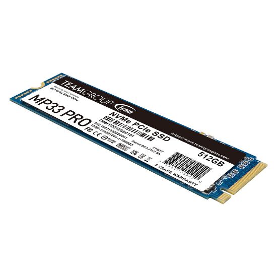 Team MP33 Pro 512GB 2400/2100MB/s NVMe PCIe Gen3x4 M.2 SSD Disk (TM8FPD512G0C101) resmi