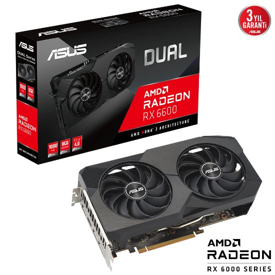 ASUS DUAL-RX6600-8G-V2 8GB GDDR6 HDMI DP 128BİT resmi