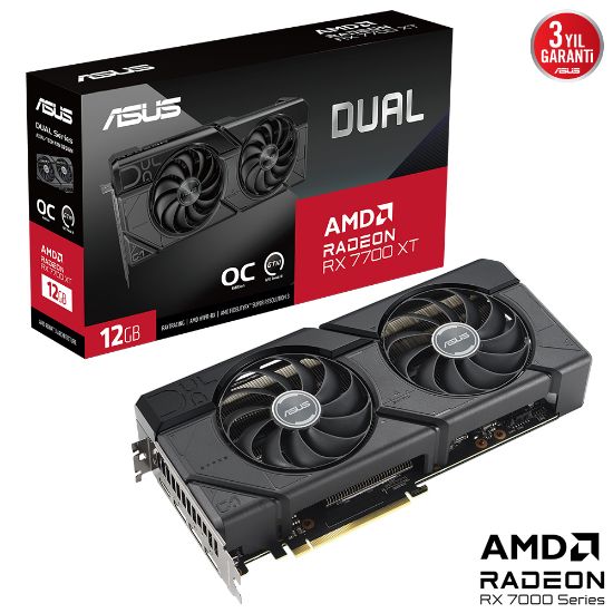 ASUS DUAL-RX7700XT-O12G RX 7700 XT 12GB GDDR6 HDMI DP 192BİT resmi