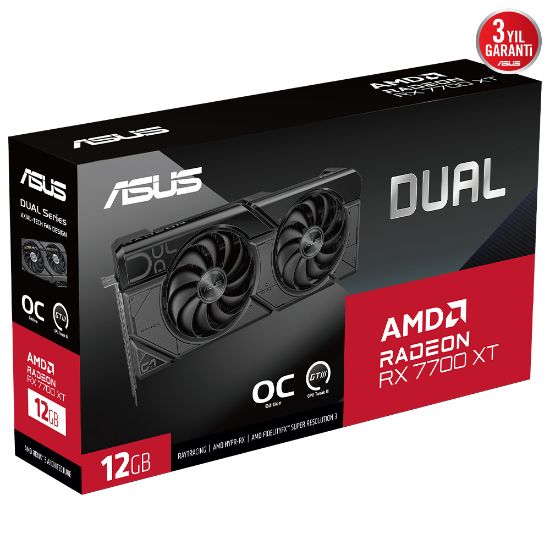 ASUS DUAL-RX7700XT-O12G RX 7700 XT 12GB GDDR6 HDMI DP 192BİT resmi