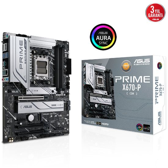 ASUS PRİME X670-P-CSM AMD X670 DDR5 6400MHZ HDMI DP M.2 ATX AM5 resmi