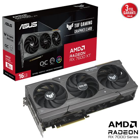 ASUS TUF-RX7600XT-O16G-GAMING RX 7600 XT 16GB GDDR6 HDMI 3XDP 128BİT resmi