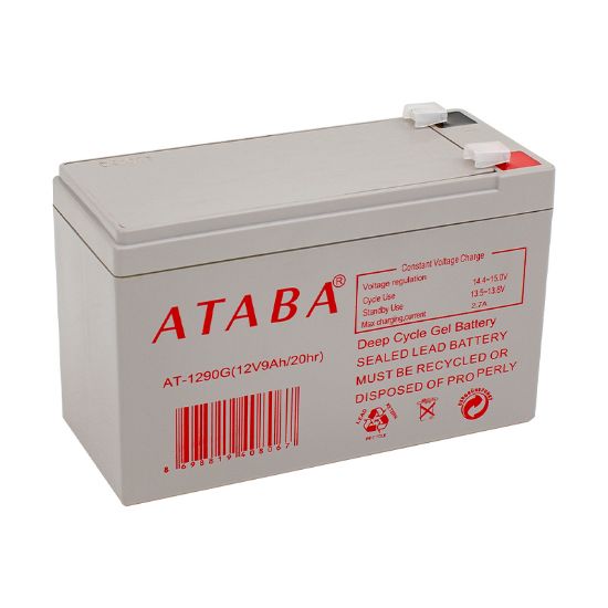 ATABA AT-1290G 12 VOLT - 9 AMPER JEL AKÜ (150 X 65 X 90 MM) resmi