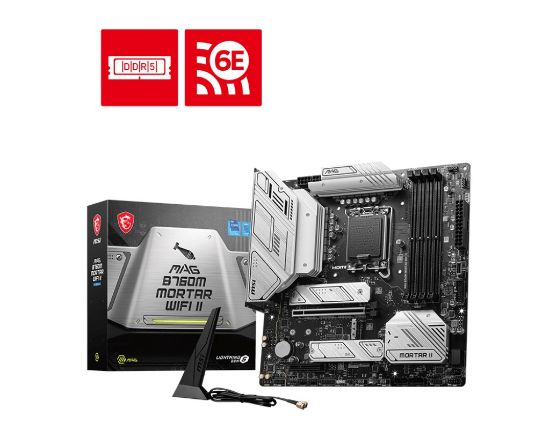 MSI MAG B760M MORTAR WIFI II DDR5 3XM2 HDMI DP LAN WİFİ ATX 1700P  resmi