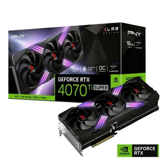 PNY RTX 4070 Ti SUPER RGB 16GB XLR8 Gaming Verto Overclocked EPIC-X GDDR6X 256Bit (VCG4070TS16TFXXPB1-O) resmi