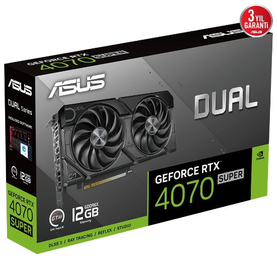 ASUS DUAL-RTX4070S-12G-EVO RTX 4070 SUPER 12GB GDDR6X HDMI 3XDP DLSS3 192BİT resmi