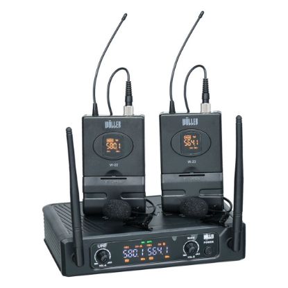 WÖLLER W-216YY UHF 2 KANAL YAKA + YAKA KABLOSUZ MİKROFON SİSTEMİ resmi