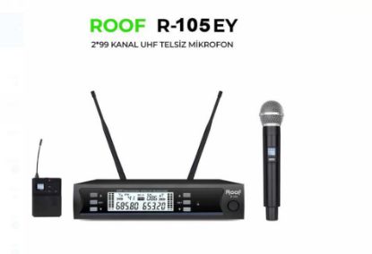 ROOF R-105EY 2X99 KANAL UHF 1 EL 1 YAKA TELSİZ MİKROFON resmi