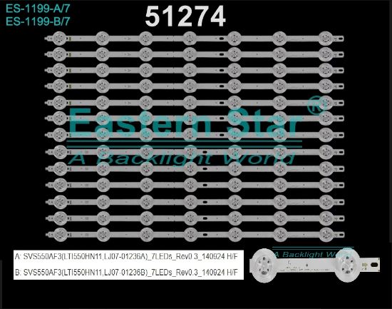 WKSET-6274 36979X7 36980X6 SVS550AF3 (LTI550HN11,LJ07-01236A/B 13 ADET LED BAR resmi