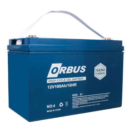 ORBUS 12 VOLT - 100 AMPER KARBON JEL TİP AKÜ (330 X 173 X 212 MM) resmi