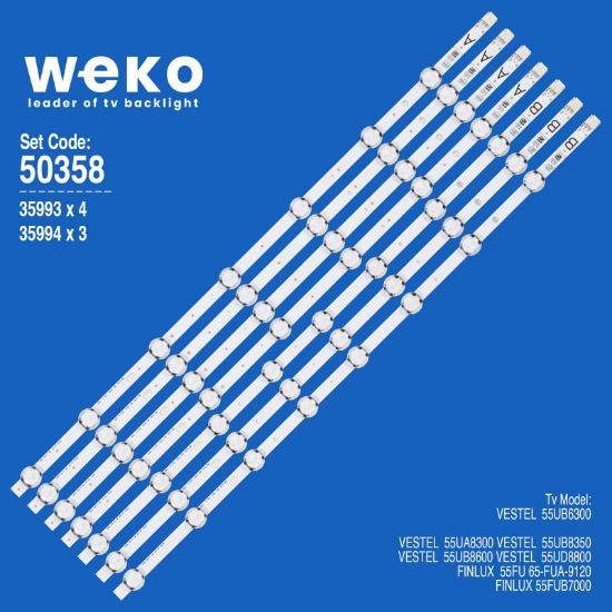 WKSET-5358 35993X4 35994X3 JL.D55071330-078AS 7 ADET LED BAR (7+8LENS) resmi