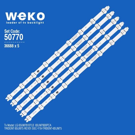 WKSET-5770 36688X5 TRIDENT 65UM75 REV01 SSC-Y19-TRIDENT-65UM75  5 ADET LED BAR resmi