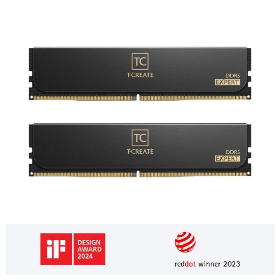 Team T-Create Expert Black 32GB(2x16GB) 6000Mhz CL38 DDR5 U-DIMM RAM (CTCED532G6000HC38ADC01) resmi