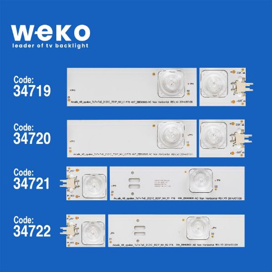 WKSET-5039 34719X4 34720X3 34721X4 34722X3 ARCELİK_48_APOLLON_7X7+7X6_2121C 14 ADET LED BAR resmi