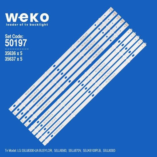 WKSET-5197 35636X5 35637X5 55LJ55/55UJ63 10 ADET LED BAR resmi