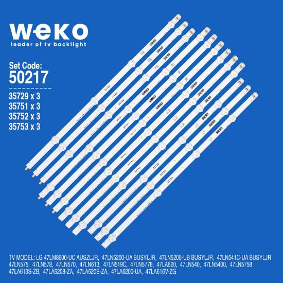 WKSET-5217 35729X3 35751X3 35752X3 35753X3 47 ROW2.1 REV0.7 1 12 ADET LED BAR resmi
