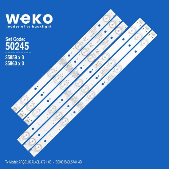 WKSET-5245 35859X3 35860X3 SW40D09L-ZC21AG-01/SW40D09R-ZC21AG-01 6 ADET LED BAR resmi