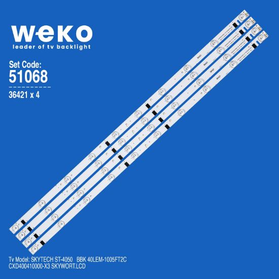 WKSET-6068 36421X4 CXD400410000-X3 SKYWORT.LCD  4 ADET LED BAR resmi