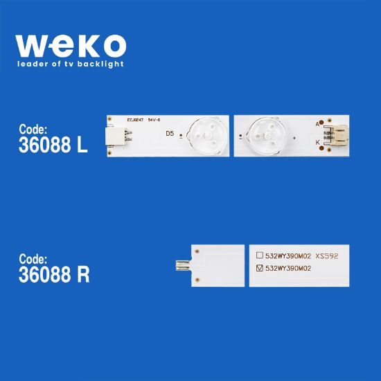 WKSET-6071 36088X4 0Y39D08-ZC21FG-02 303WY390039  4 ADET LED BAR resmi