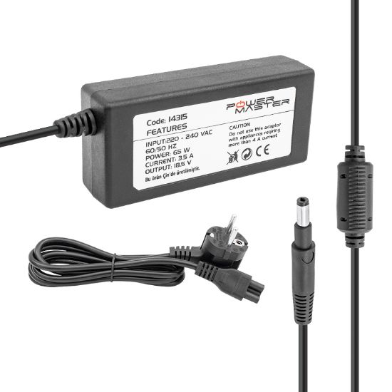 POWERMASTER 18.5 VOLT - 3.5 AMPER 5.5*2.5 UÇLU HP NOTEBOOK ADAPTÖR  ( + POWER KABLOSUNU UNUTMA) resmi
