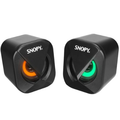 SNOPY SN-83U LED IŞIKLI 2W*2CH SİYAH USB 2.0 RGB IŞIKLI GAMİNG 1+1 MİNİ SPEAKER HOPARLÖR resmi