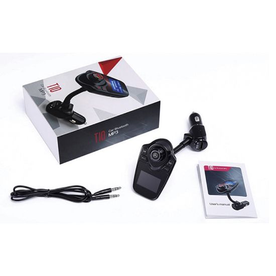 HELLO T10 LED EKRANLI USB/AUX/SD/BLUETOOTH DESTEKLİ 2.1 AMPER FM TRANSMITTER resmi