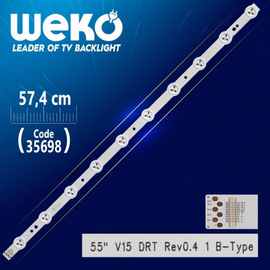 55 V15 DRT REV0.4 1 B-TYPE - 57.4 CM 10 LEDLİ - (WK-1174) resmi