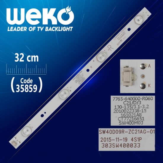 SW40D09R-ZC21AG-01 - 4S1P - 303SW400033 - R TYPE - 32 CM 4 LEDLİ - (WK-1321) resmi