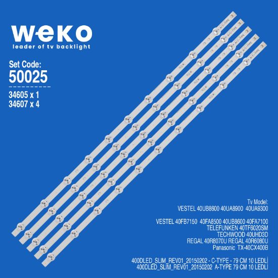 WKSET-5025 34605X1 34607X4 400DLED_SLIM_REV01_20150202 5 ADET LED BAR resmi