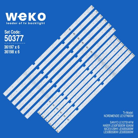 WKSET-5377 36197X6 36198X6 HK50D15 12 ADET LED BAR resmi