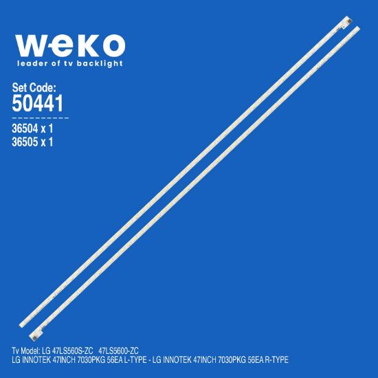 WKSET-5441 36504X1 36505X1 LG INNOTEK 47INCH 7030PKG 56EA 2 ADET LED BAR 5PİN (56LED) resmi