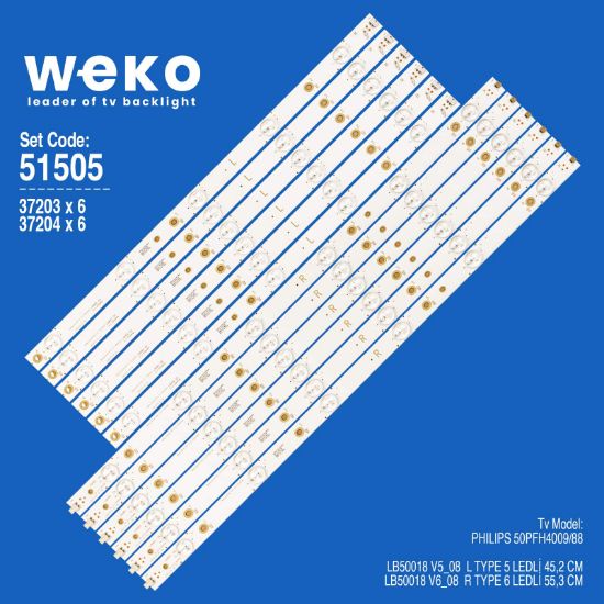 WKSET-6505 37203X6 37204X6 LB50018 V6_08 L/R TYPE 12 ADET LED BAR resmi