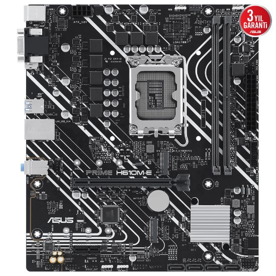 ASUS PRIME H610M-E-CSM DDR5 DP HDMI VGA 2XM2 USB 3.2 RGB MATX 1700P resmi