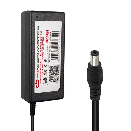 POWERMASTER PM-31061 15 VOLT - 5 AMPER 5.5*2.5 UÇLU TOSHIBA NOTEBOOK ADAPTÖR ( + POWER KABLOSUNU UNUTMA) resmi