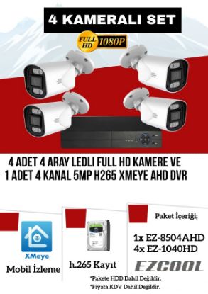 EZCOOL EZ-8504AX-SET 2MP x 4 KAMERA - 4 KANAL 5MP DVR resmi