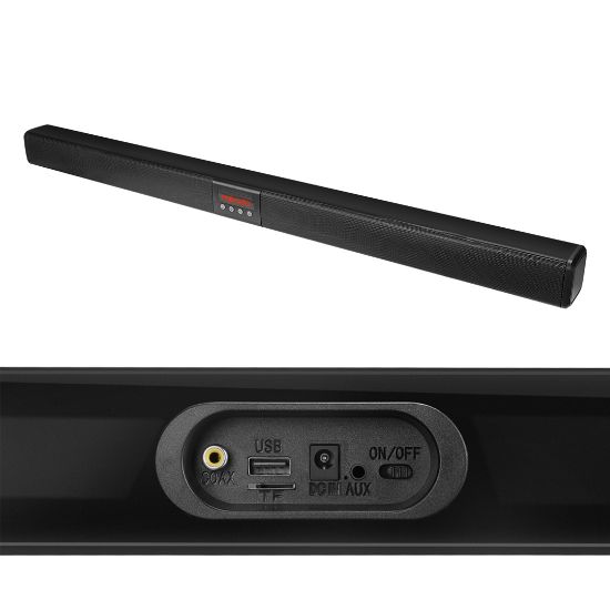 MIKADO MD-SB102 SİYAH 2X10W 12V/1.5A BT+USB+AUX+TF KARTLI EV SİNEMA SOUNDBAR HOPARLÖR resmi