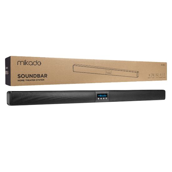 MIKADO MD-SB102 SİYAH 2X10W 12V/1.5A BT+USB+AUX+TF KARTLI EV SİNEMA SOUNDBAR HOPARLÖR resmi