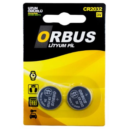 ORBUS CR2032 3 VOLT LİTYUM PARA PİL (2Lİ PAKET FİYATI) resmi