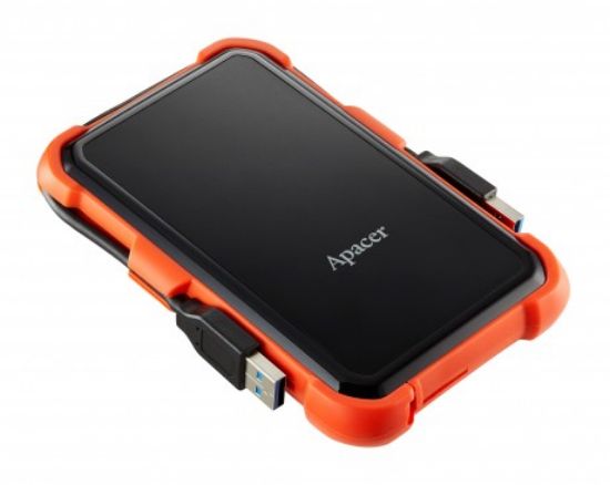 Apacer AC630 Siyah-Turuncu 2 TB Askeri Sınıf Darbeye Dayanıklı 2.5" USB 3.1 Taşınabilir Harddisk (AP2TBAC630T-1) resmi