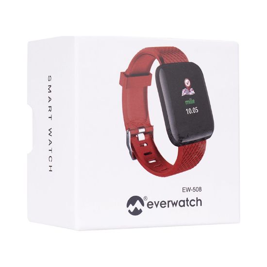 EVEREST EW-508 EVERWATCH ANDROID/IOS KALP ATIŞI SENSÖRLÜ KIRMIZI AKILLI SAAT resmi