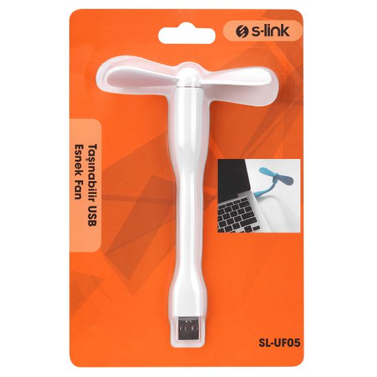 S-LINK SL-UF05 TAŞINABİLİR ESNEK BEYAZ USB FAN resmi