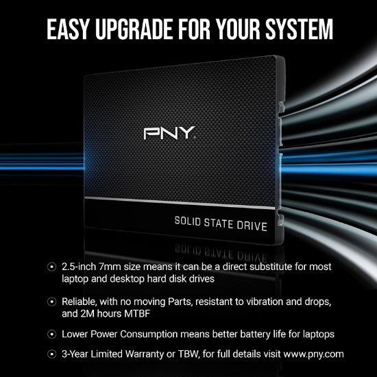 PNY CS900 250GB 535/500MB/s 2,5" SATA3 SSD (SSD7CS900-250-RB) resmi