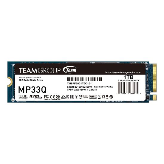 Team MP33Q Pro 1TB 2900/1850MB/s NVMe PCIe Gen3x4 M.2 SSD Disk (TM8FF2001T0C101) resmi