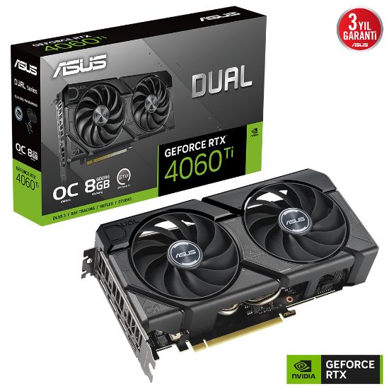 ASUS DUAL-RTX4060TI-O8G-EVO GDDR6 128BIT resmi