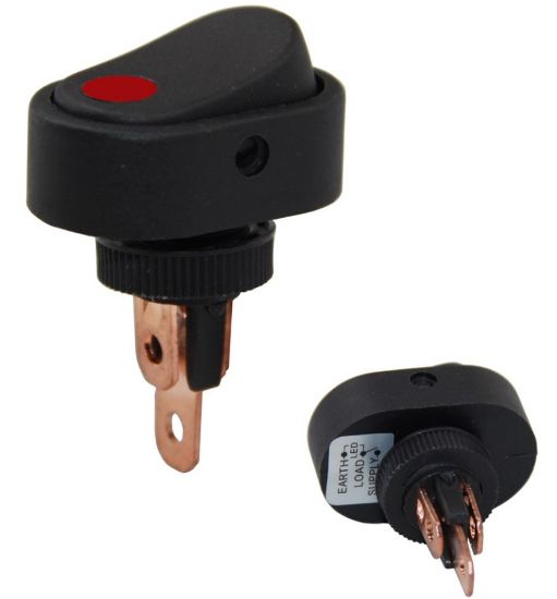 12 VOLT DC 20 AMPER ON-OFF IŞIKLI ANAHTAR ASW-20D-2 (IC-132A-2) resmi